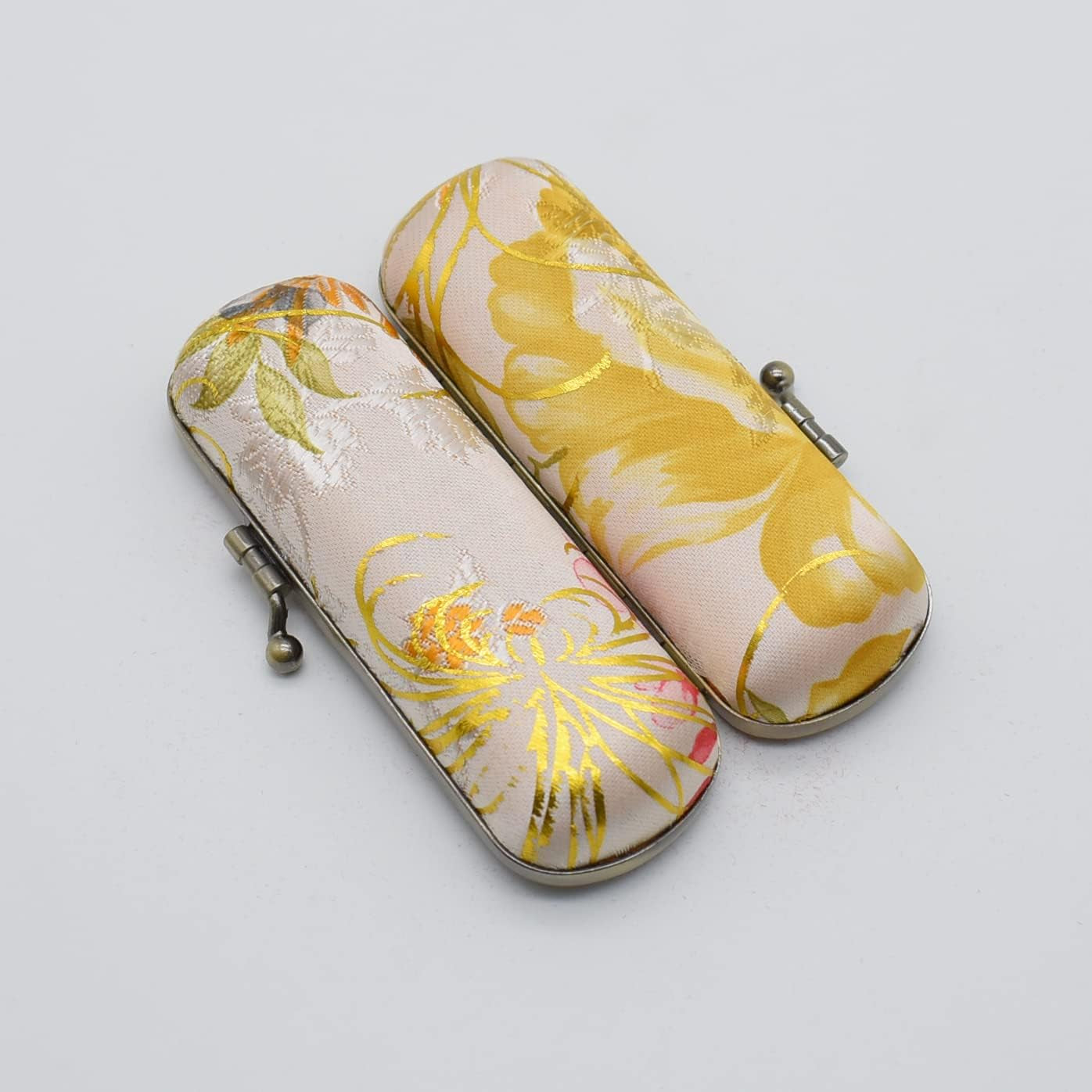 Ladies Floral Lipstick Case Holder with Mirror,Makeup Cases for Women (White)