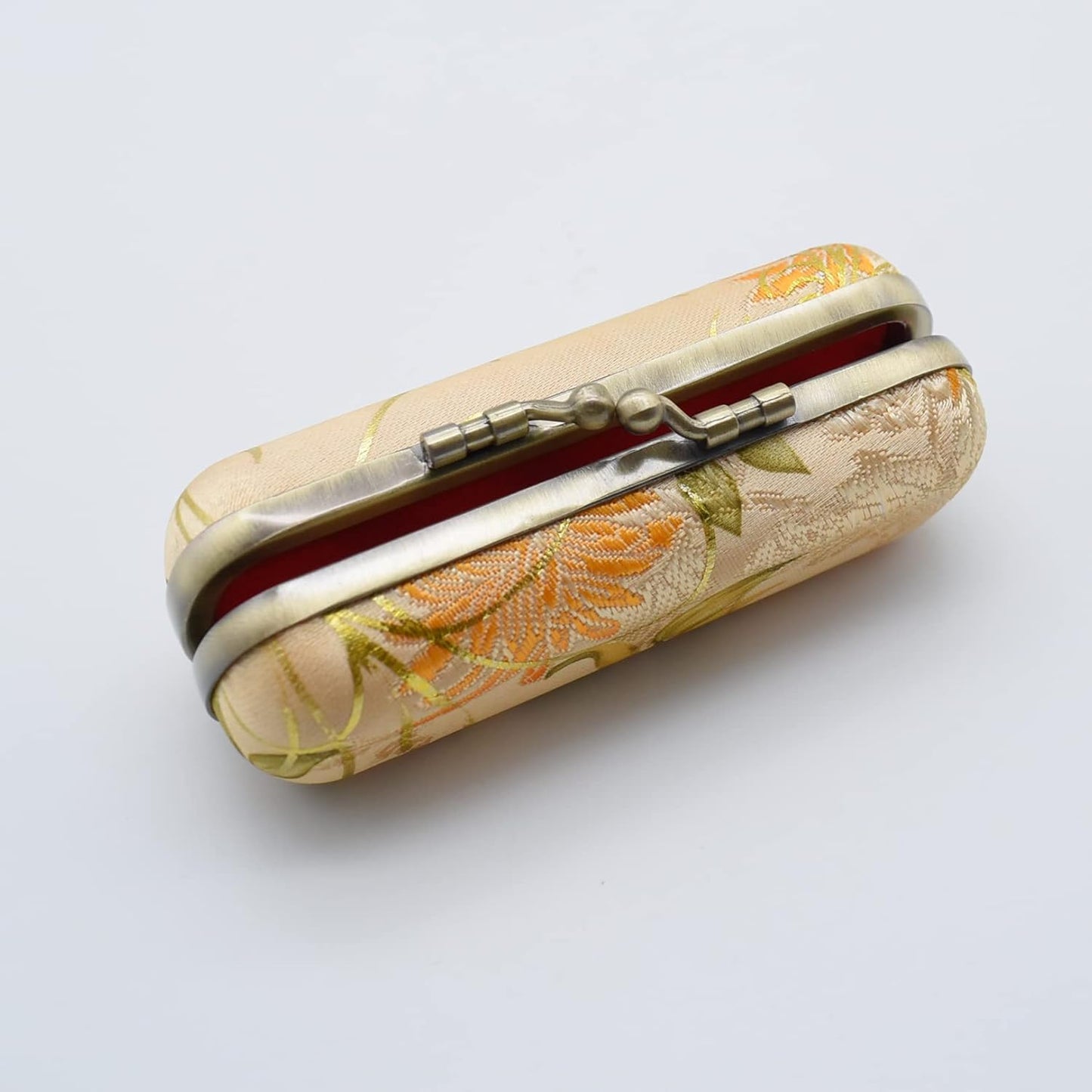 Ladies Floral Lipstick Case Holder with Mirror,Makeup Cases for Women (Yellow)