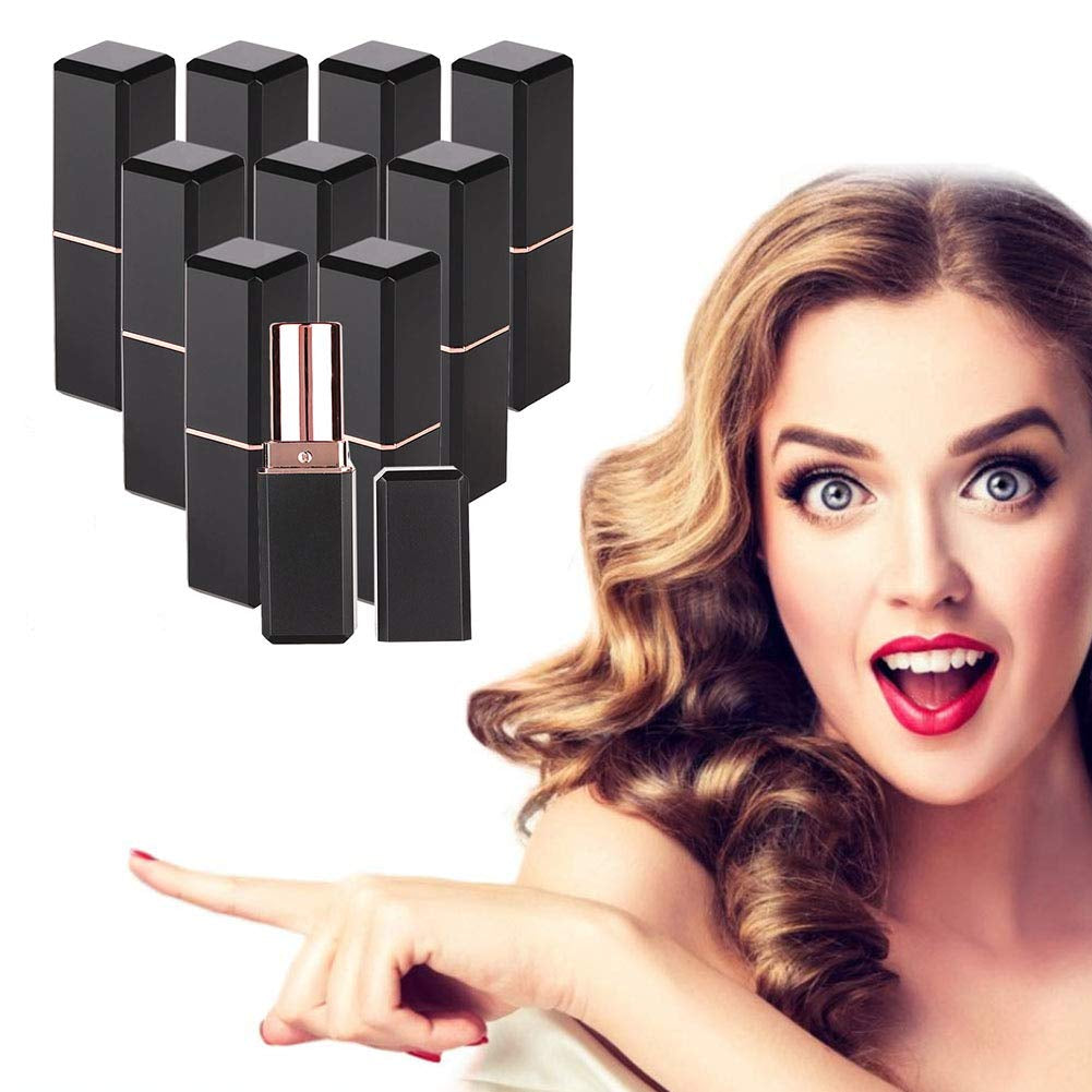 Lipstick Empty Tubes,10 Pcs Refillable Lip Balm Bottles DIY Lipstick Container for Self-Made Lipstick Containers Tubes