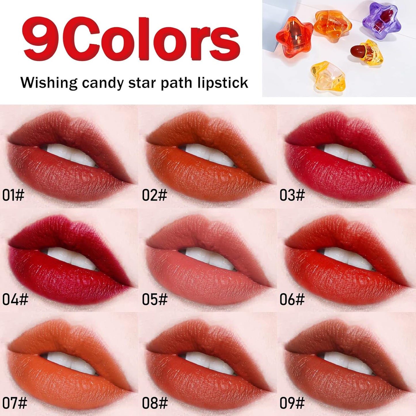 Mini Matte Lipstick Set, 9 Count, Matte Velvet Texture, Waterproof Long Lasting, Non Toxic, Unisex
